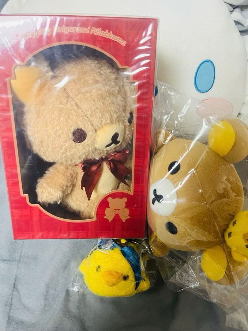 リラックマ　ロフト限定　ラッピングぬいぐるみ ぶら下げぬいぐるみ3点フルセット