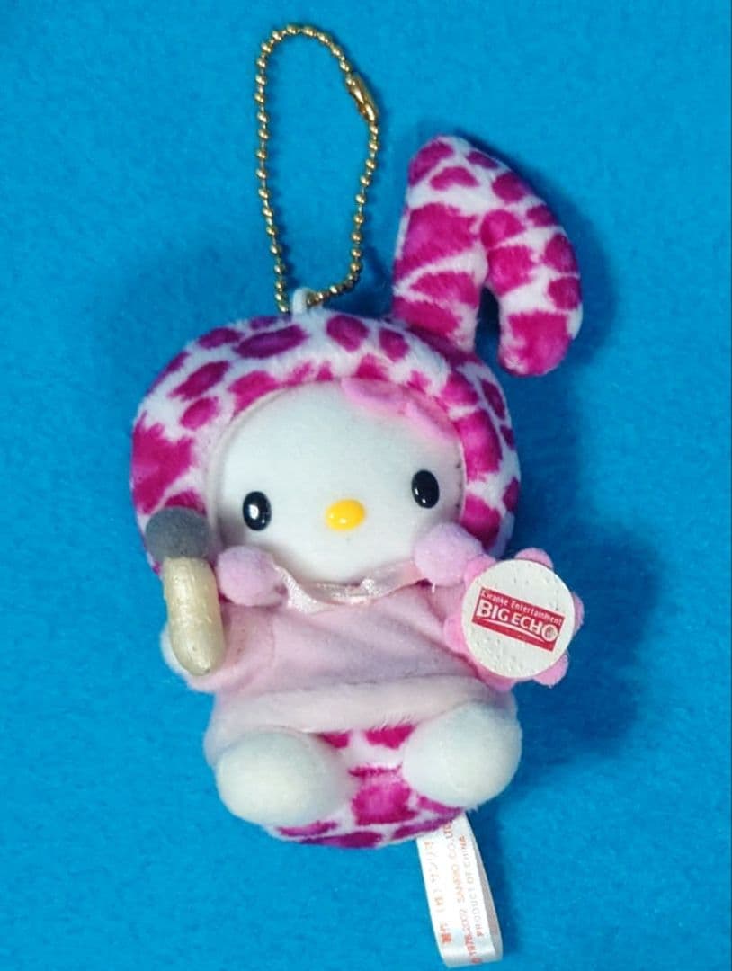 超激レア非売品☆BIG ECHO☆ピンクヒョウ柄・音符キティマスコット☆2002