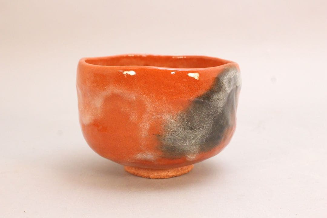 No5039 園部玄哉 造　赤茶碗　陶印有　共箱/共布　栞付　茶道具　送料無料