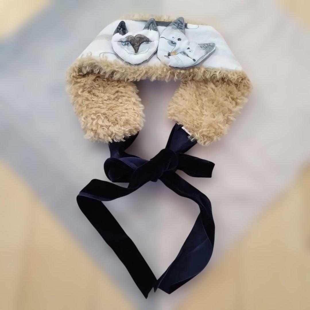 【Ca4La】カシラ 猫ティペット/マフラー/ベロア