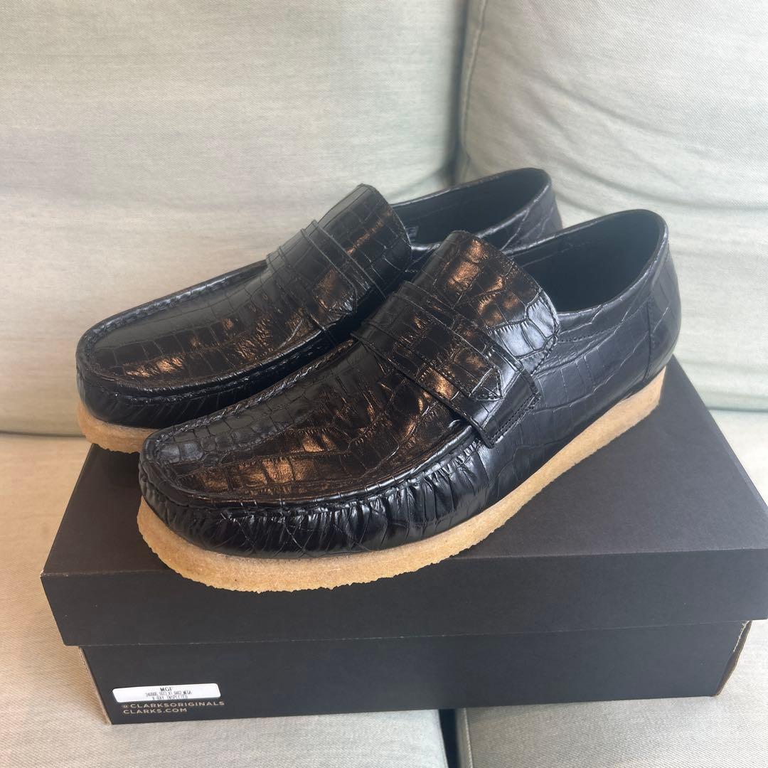 最終値下げクラークス　ワラビーローファー　クロコ