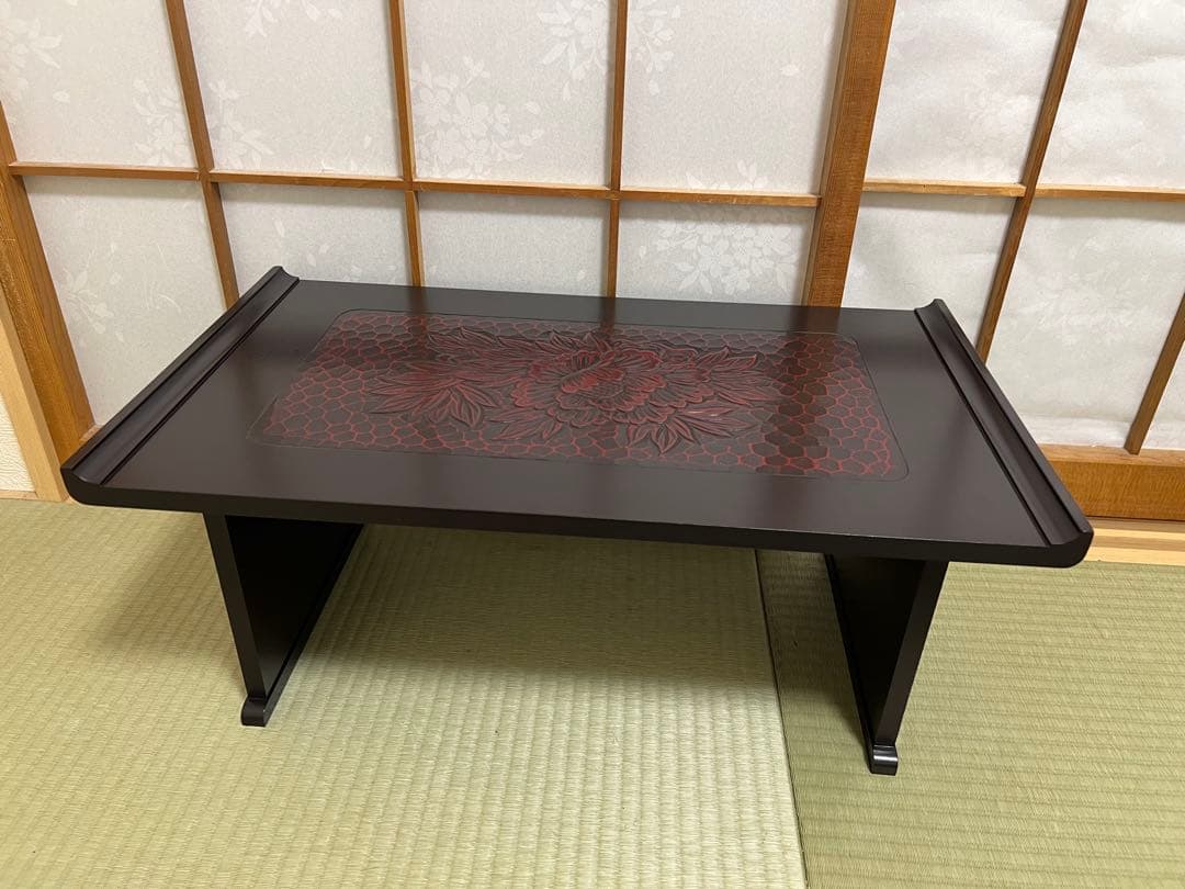 鎌倉彫花柄折りたたみ　レトロモダン昭和レトロ　花台写経台伝統工芸二月堂和風