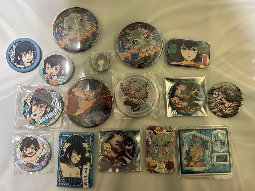 嘴平伊之助 缶バッチ アクリルスタンド