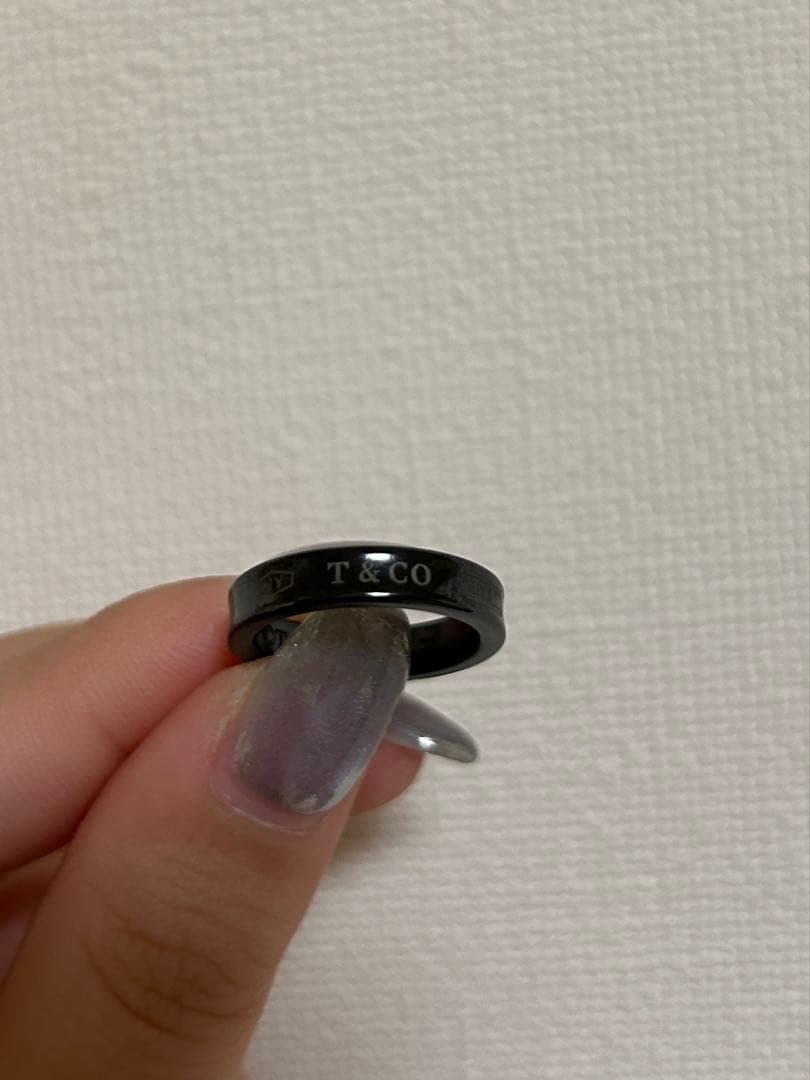Tiffany & Co. ティファニー ブラックチタンリング ナローリング