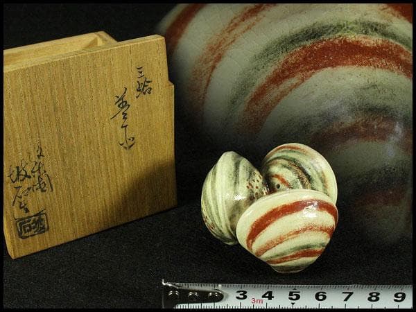 茶道具 三蛤 蓋置 共箱 雛祭り(K-LC868)