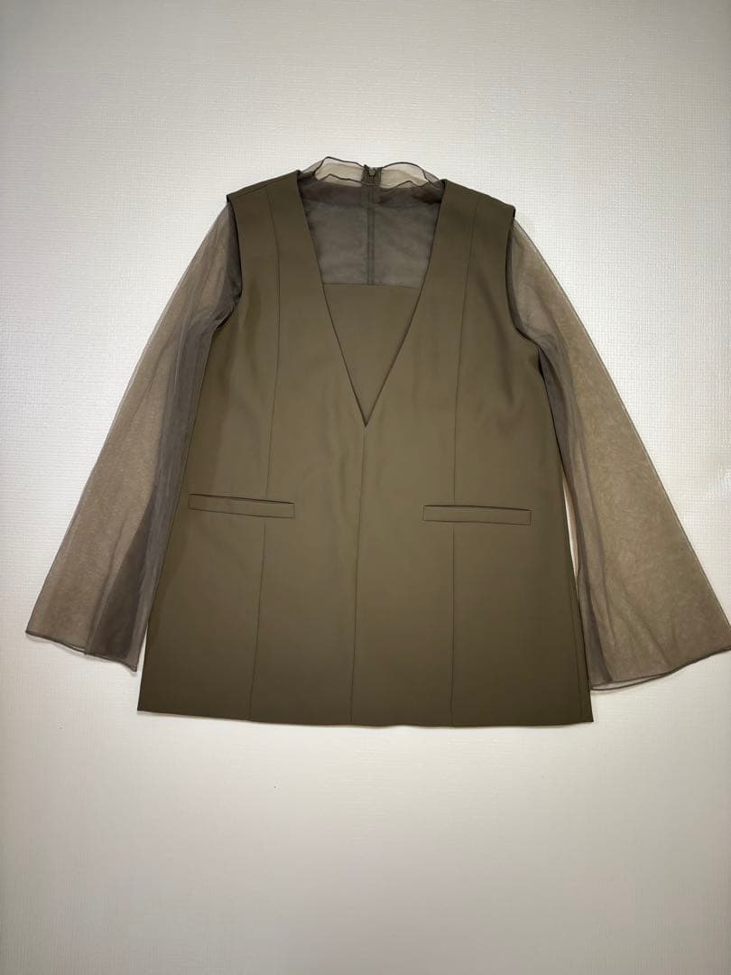 GIRL オケージョンドレス　チュールレイヤードトップス・タイトスカート　M