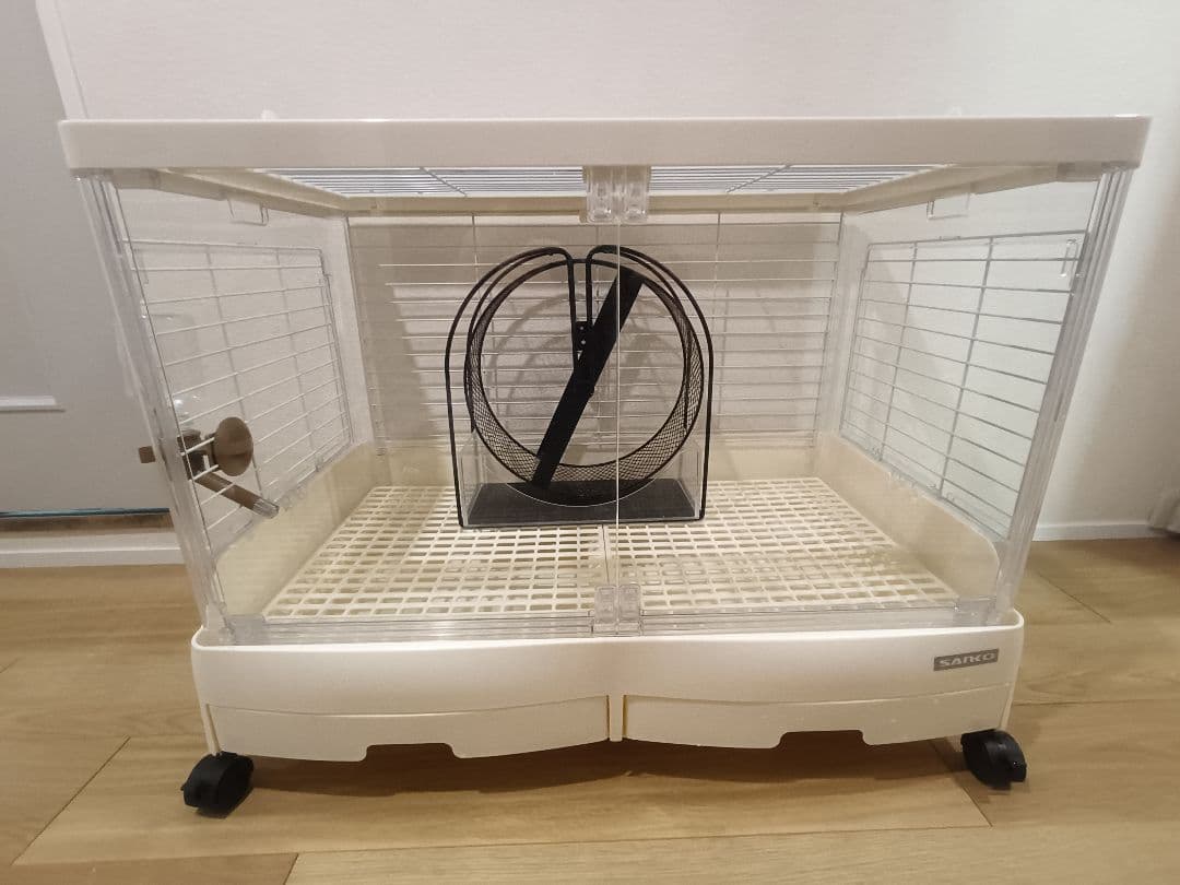 ホワイトケージ ブラック回し車付き