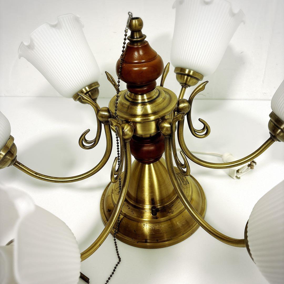 【美品 動作良好】KOIZUMI 6灯 アンティーク調 シャンデリア