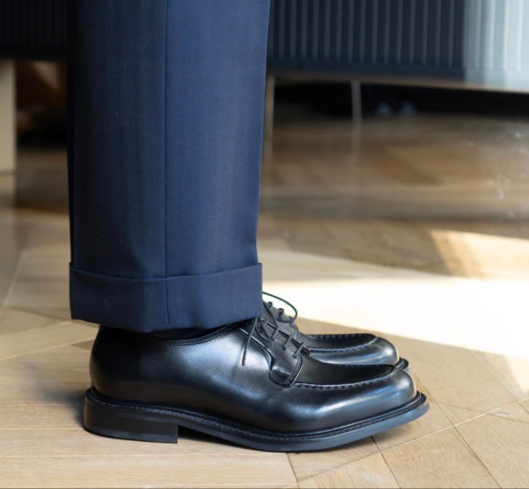 Trading post/Uチップレザーシューズ/size7/黒/2102