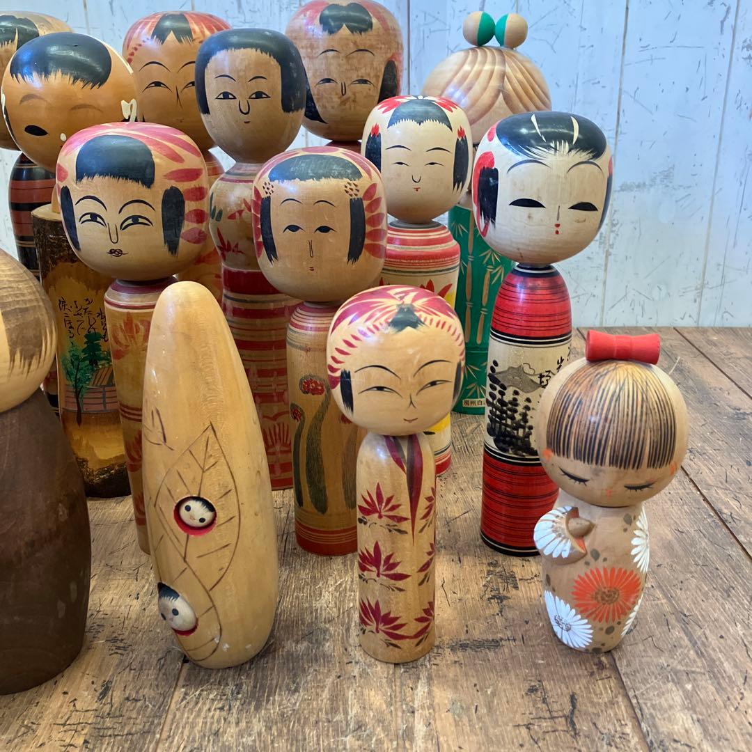 昭和レトロ こけし 小芥子 20体セット セット売り まとめ売り 木製 郷土人形