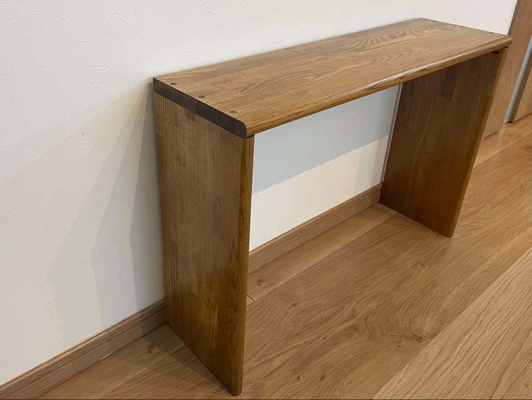 オープンシェルフ　オーク　無垢材　ダークウォールナット