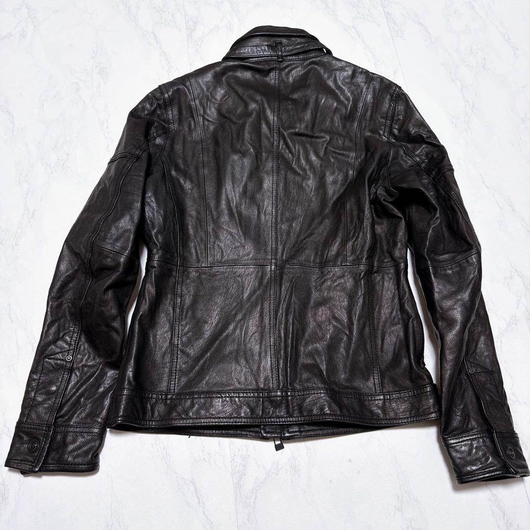 ニコルクラブフォーメン ゴートレザー レザージャケット 黒46