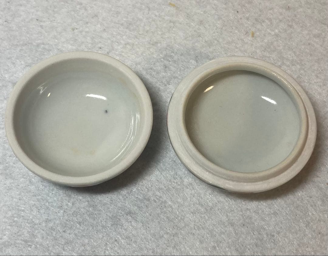 B412h「赤画 香合」清風与平造　共箱　京焼　湖山清風