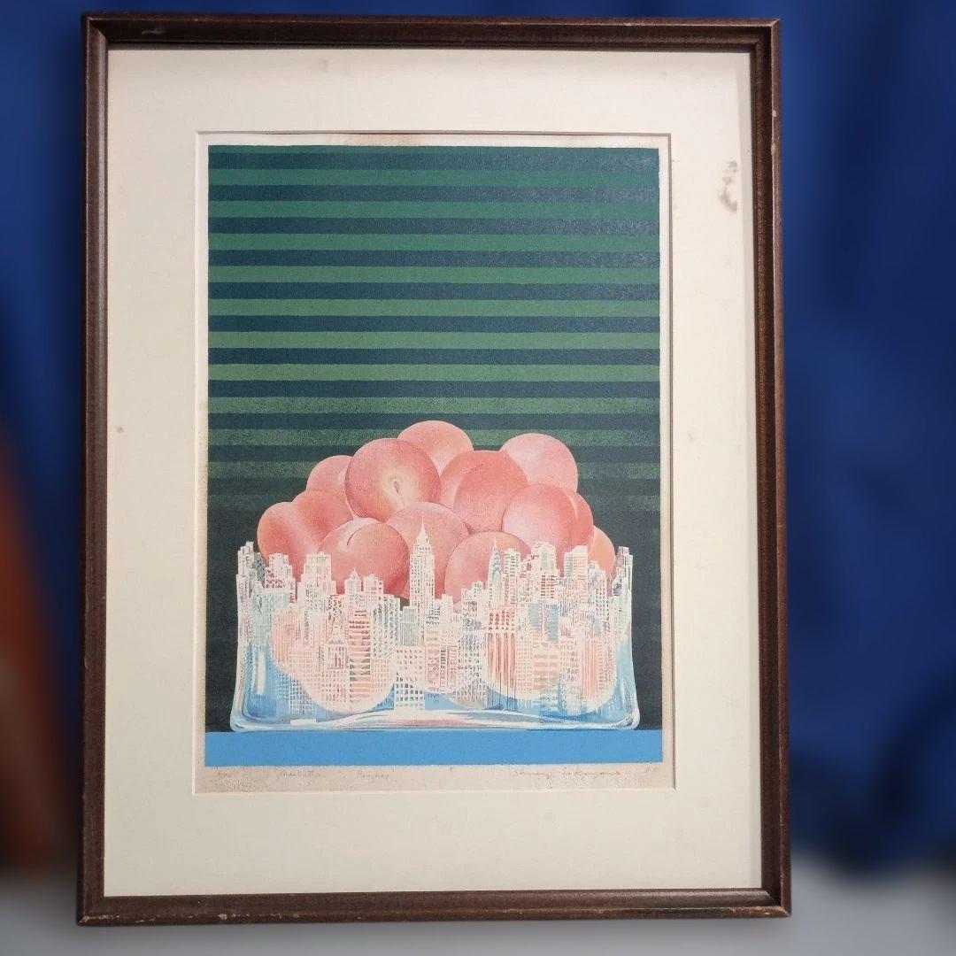5681）作山畯治 リトグラフ？ (Manhattan Peachs)