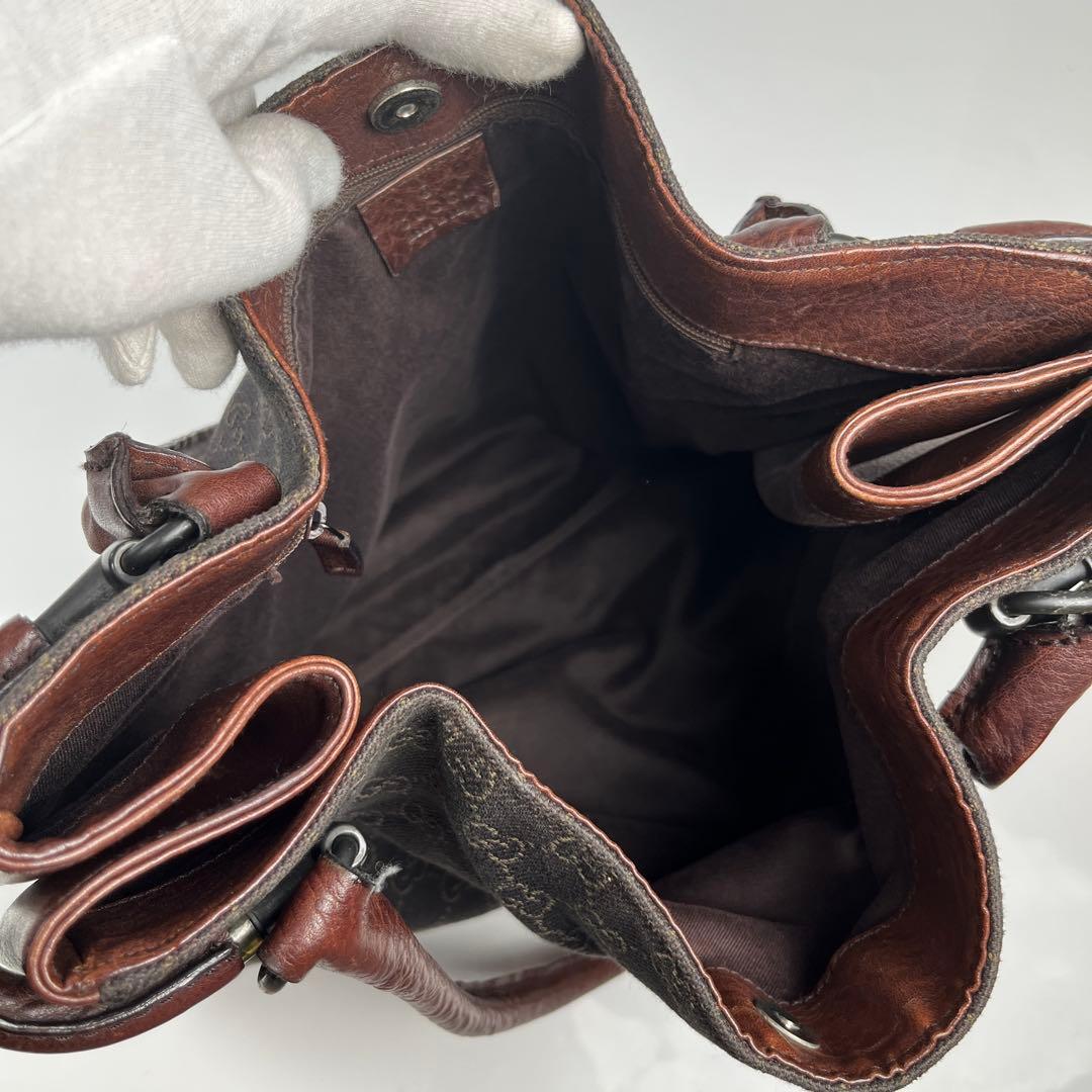 【極美品】GUCCI グッチ ホースビット GG デニム カーフ レザー 本革