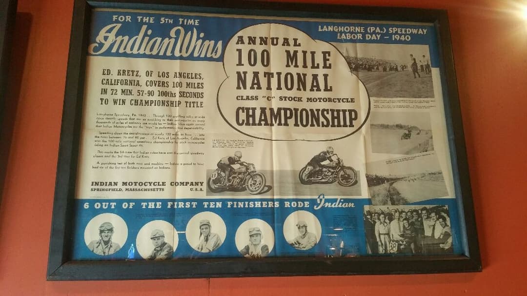 インディアン　額装レースポスター