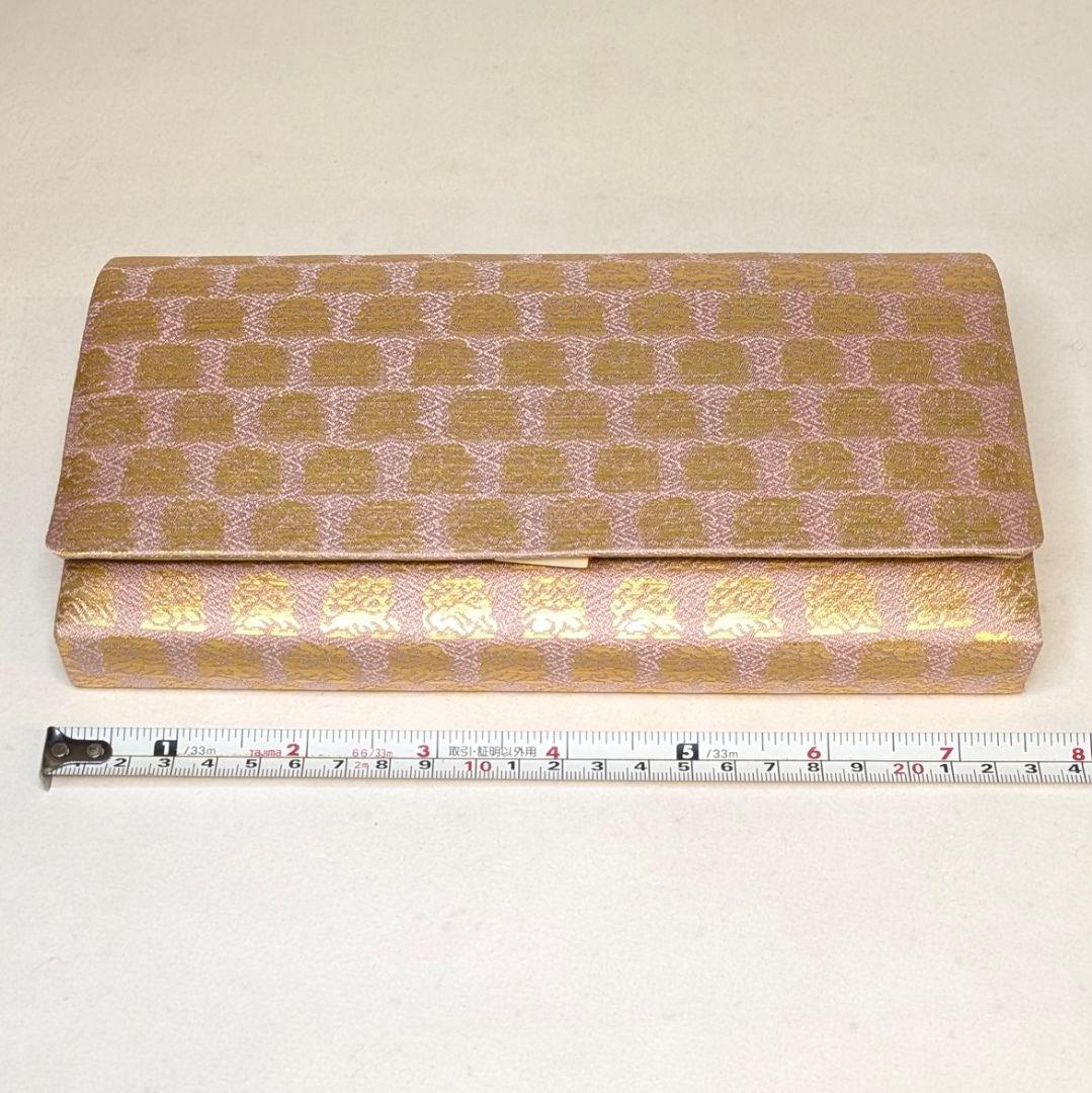 【セール最終日・新品】 和装　クラッチバッグ　西陣織　本金　正絹　花兎金襴　兎