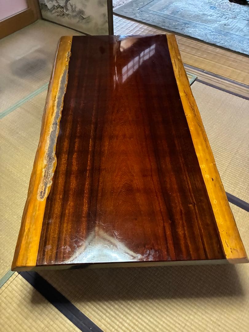 無垢材　一枚板テーブル　長方形座卓