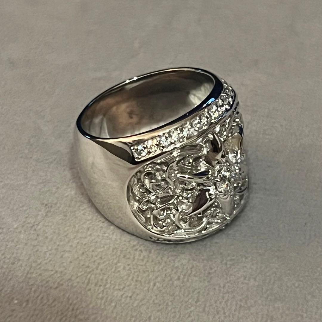 クロムハーツ　クラシックオーバルスター　20号　プラチナ加工　インボイスコピー