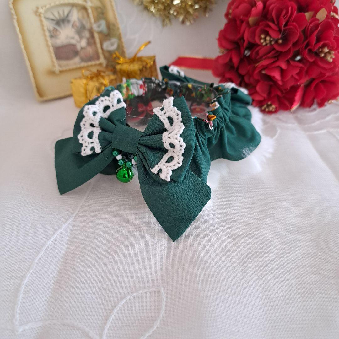 クリスマス短毛ファーシュシュ(緑シマナガエ)わんちゃん猫ちゃん用