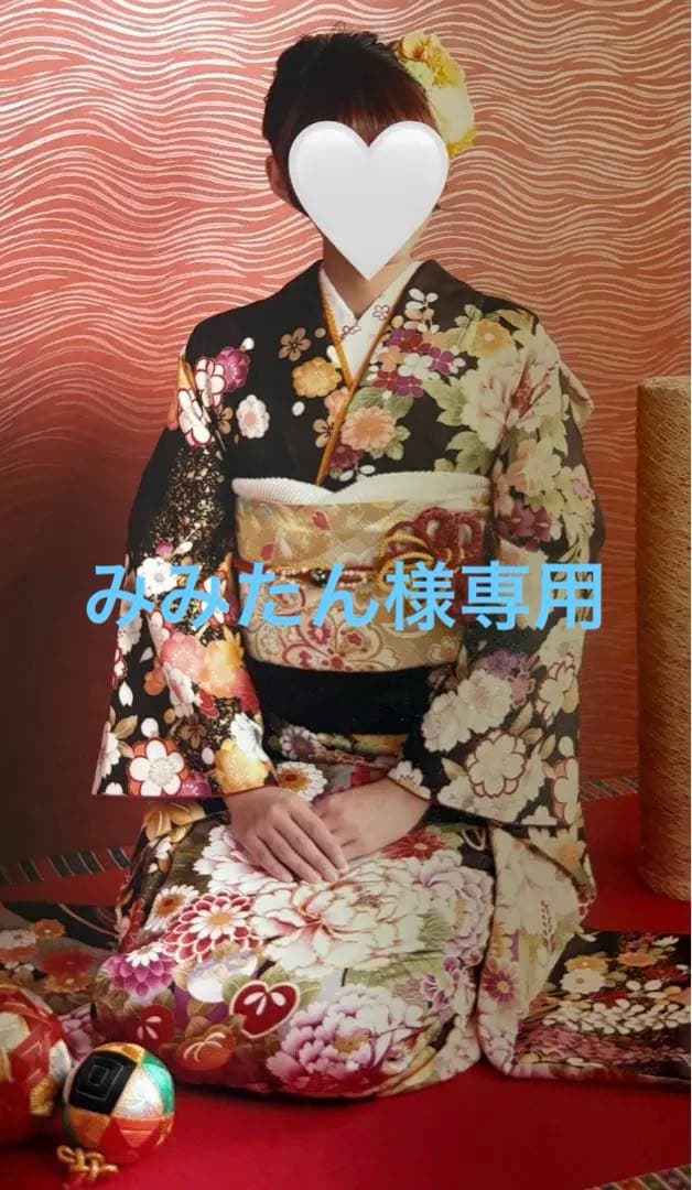 振袖フルセット(鞄、草履、髪飾り付き)