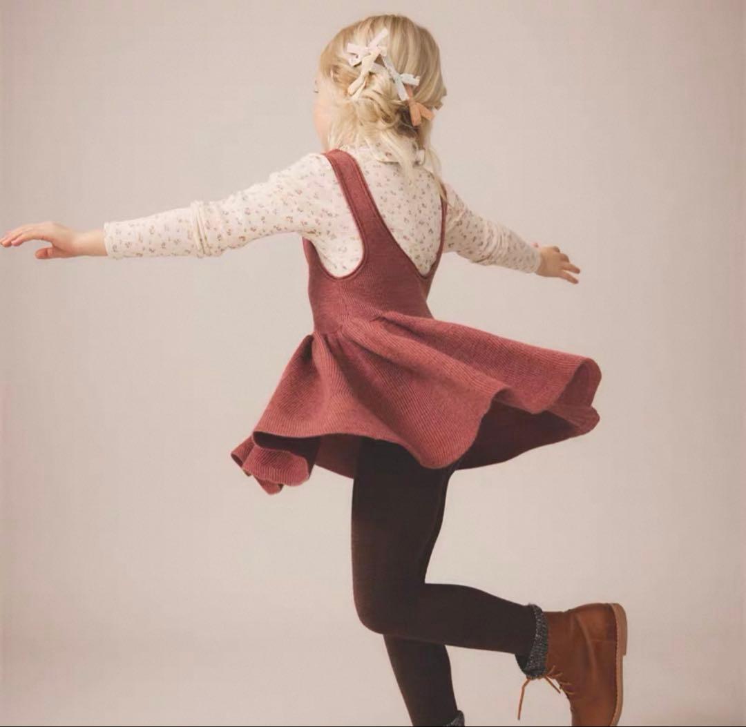 スカート soor ploom sage pinafore cherry 4y