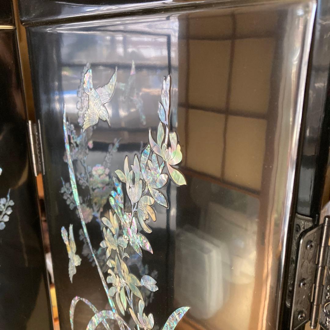 L*-様 豪華装飾 螺鈿 漆芸 衝立 天然木 パーテーション 高さ150cm 重