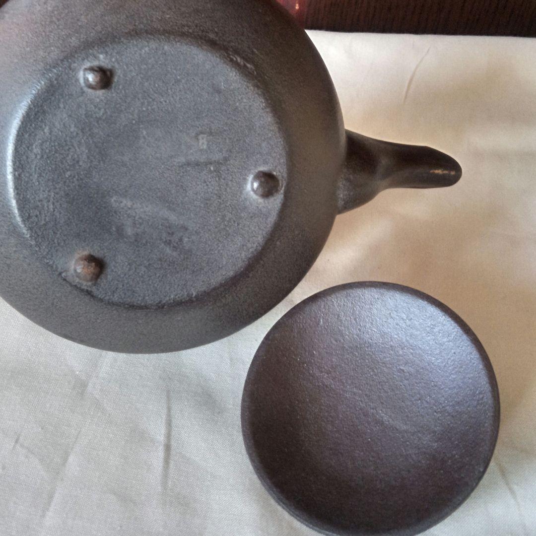 釜師　人間国宝　高橋敬典・鉄瓶 銚子・梅紋　陶器替蓋付 未使用箱付