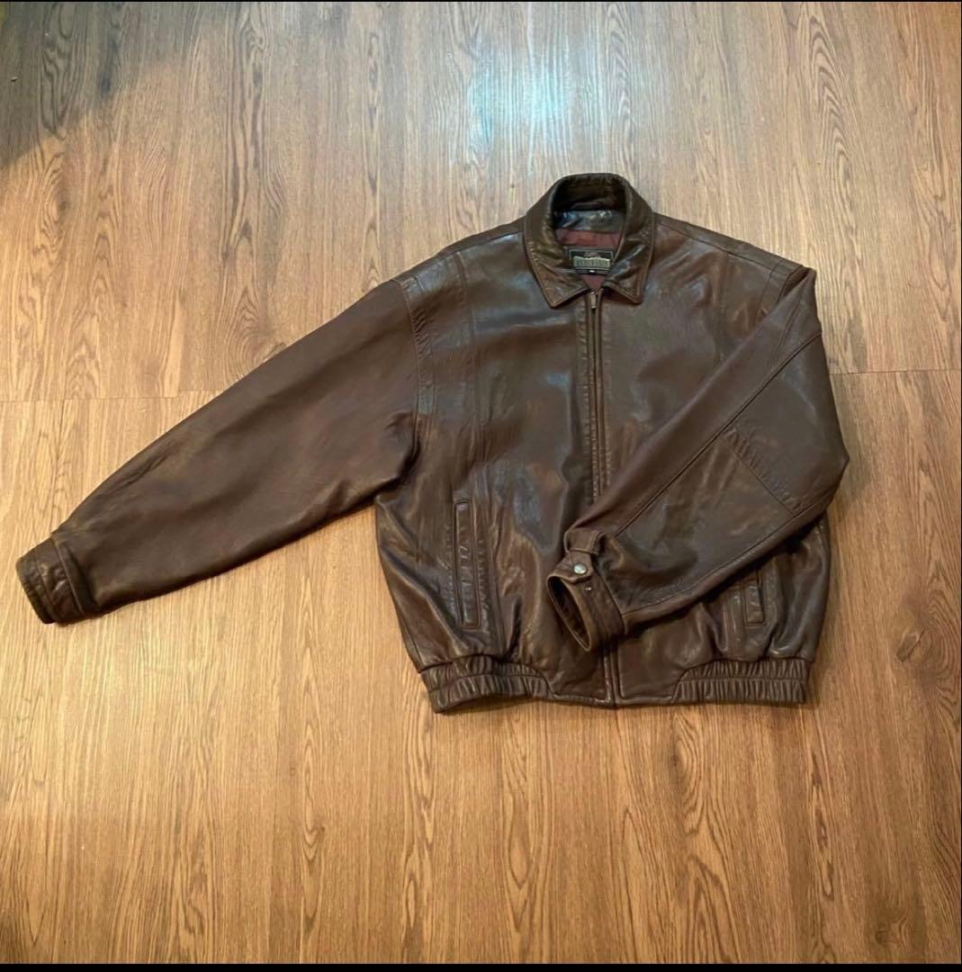 90s レザー スウィングトップ 短丈 vintage