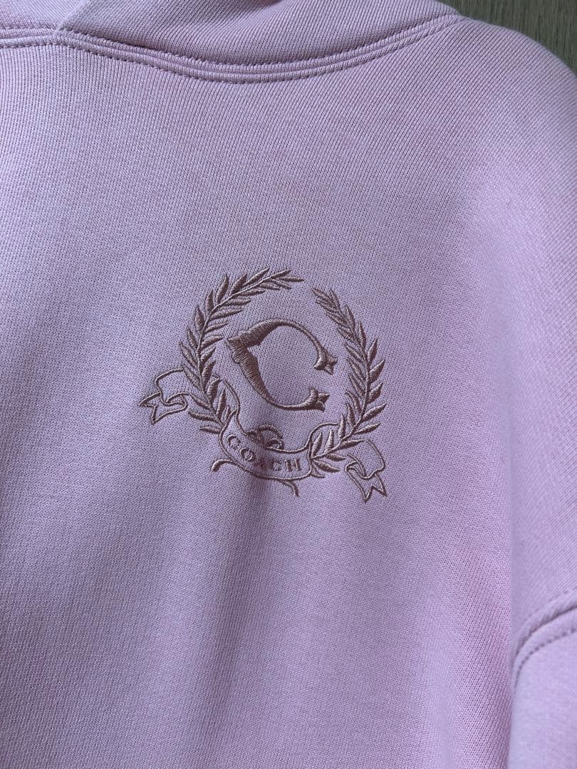 COACH オーバーサイズド シグネチャー ピンク パーカー　ユニセックス XL