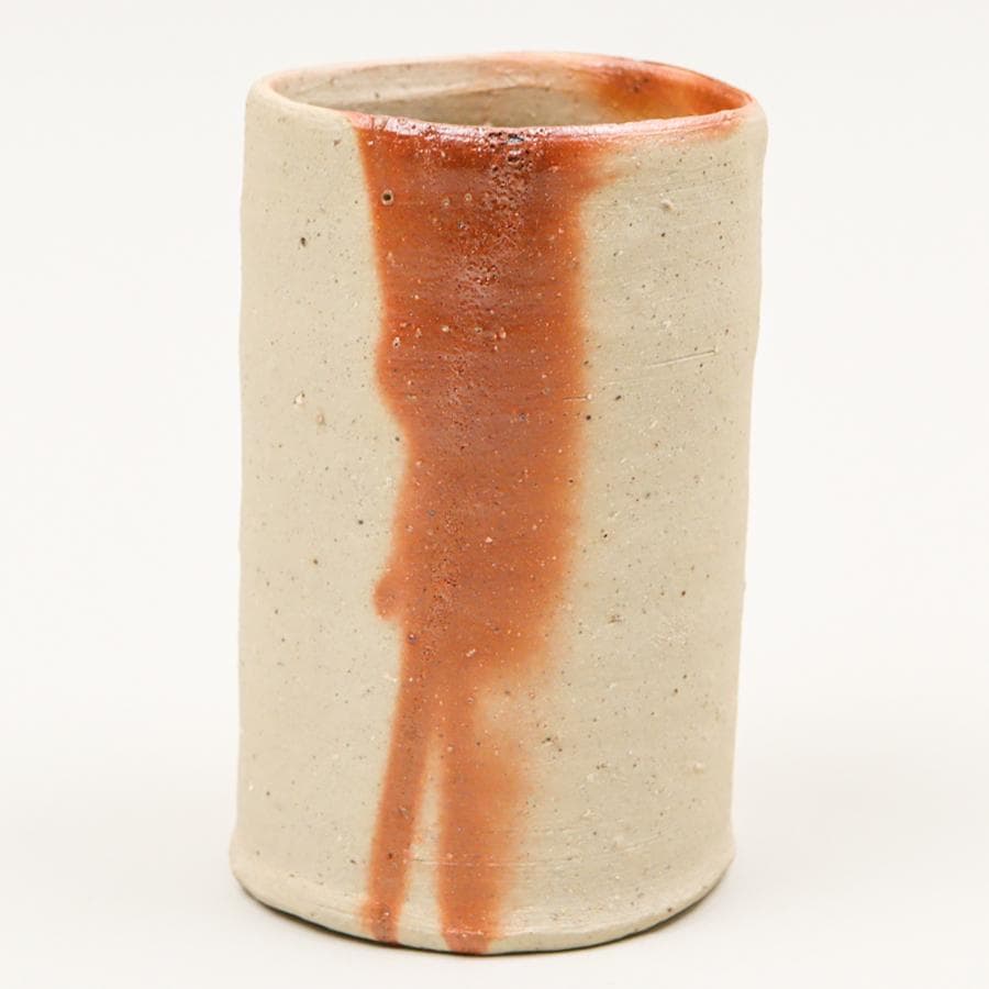 備前焼 中村真 ビールグラス｜中村六郎長男 麦酒呑 栞 共箱