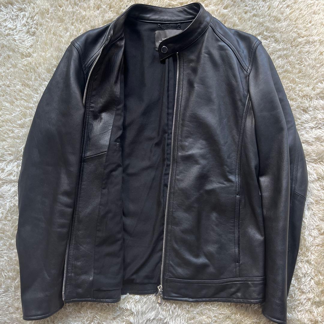 名作　ナノユニバース　Lサイズ　シングルライダース　羊革　ラム　ワンダーライト