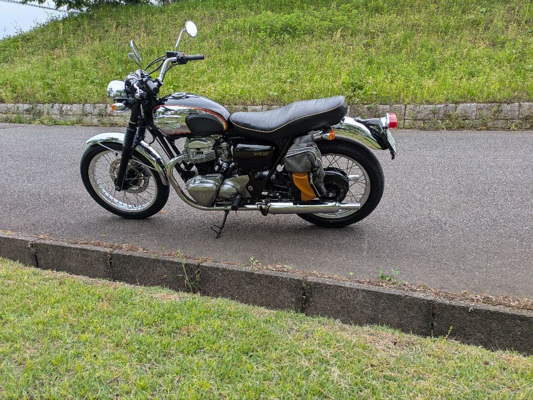 Kawasaki W650タンク クローム ブラック