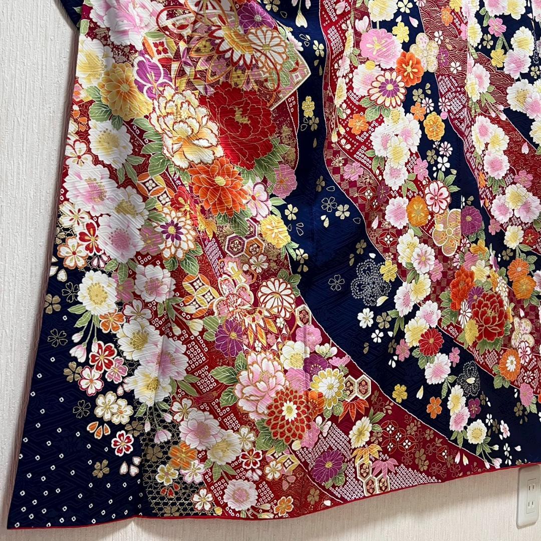 KJ2524 振袖 身丈165cm 正絹 着物 成人式 トールサイズ