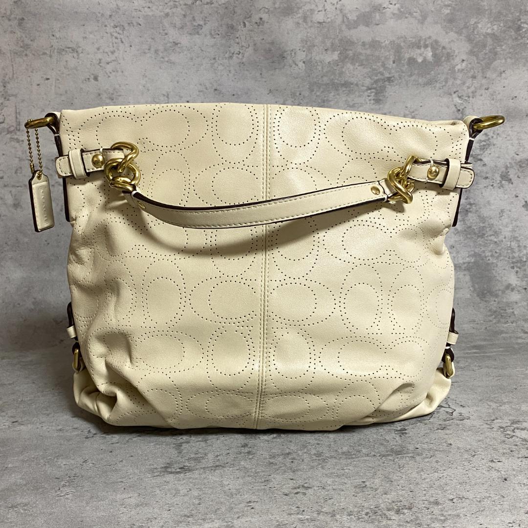 ✨極美品✨COACH 2way ショルダーバッグ パンチングレザー F16908