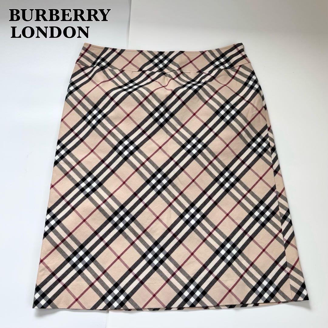 美品 大きいサイズ13BR バーバリーロンドン ノバチェック スカート