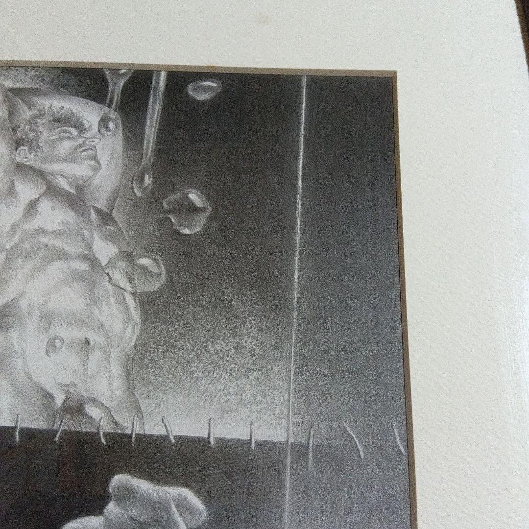 建石修志　鉛筆画 　直筆　サイン　署名　原画　デッサン