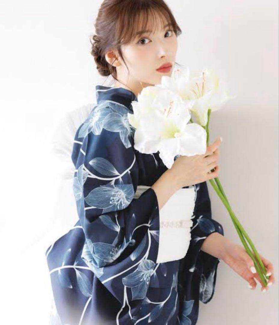 【美品】Dita ディータ 夏夜の百合しらべ ワンピース浴衣3点セット