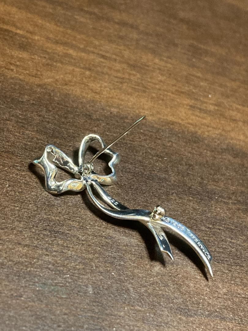 ティファニー リボン ブローチ シルバー 925 1985