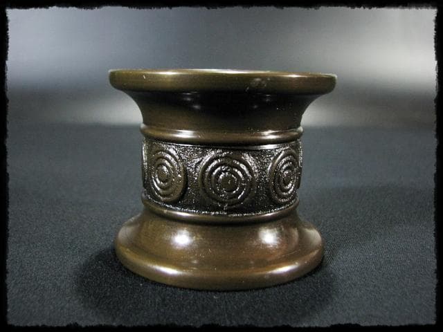 累座 唐銅 皆具 鎌谷 宗芳 擂座 水指 建水 杓立 蓋置 茶道具 f174