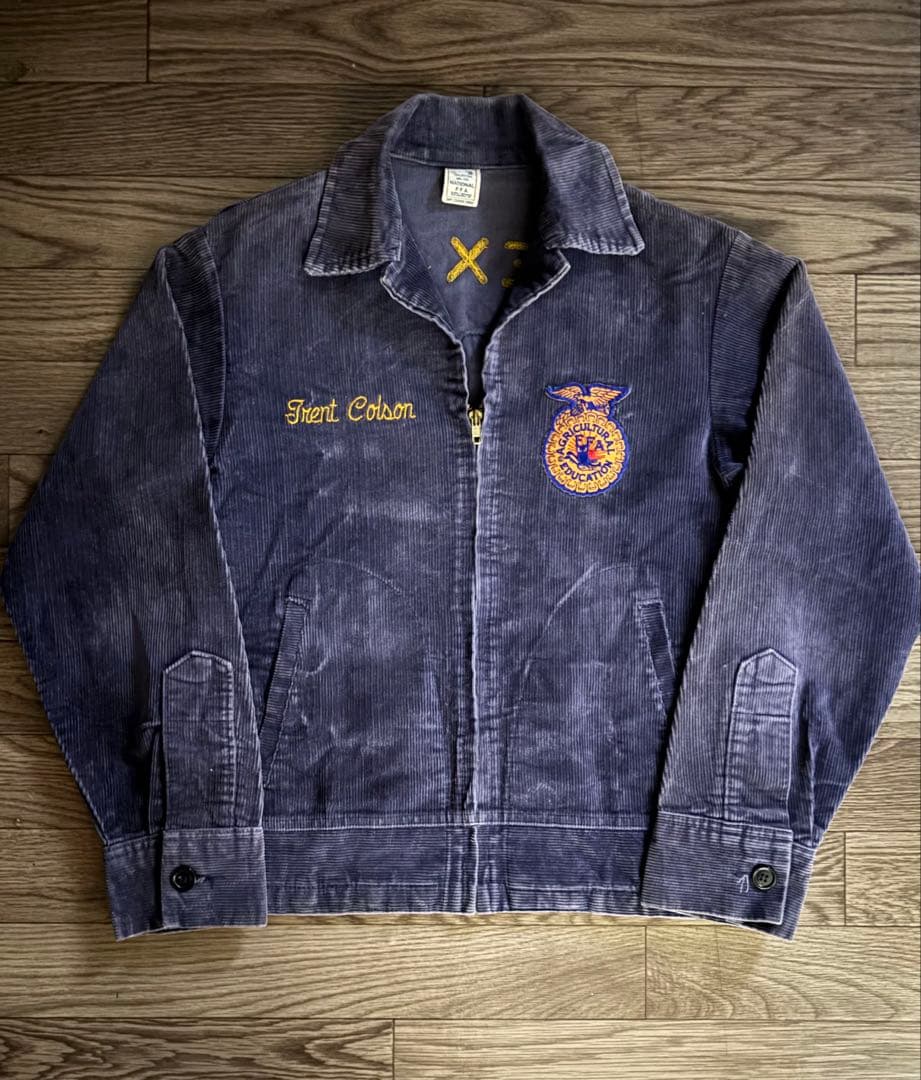 【極上フェード】 70s ~【ナス紺】 FFA ジャケット 　lot100-36