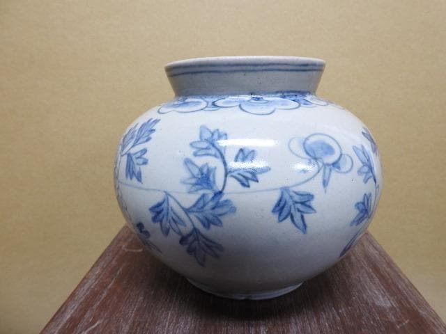 李朝染付壺　合せ箱　MA460