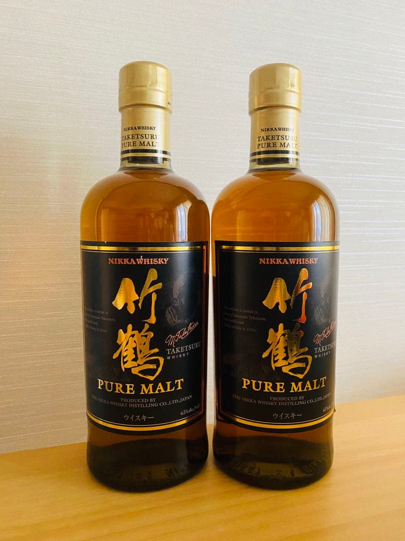 【未開封】ニッカ竹鶴ピュアモルトウイスキー旧黒ラベル700ml✖️2