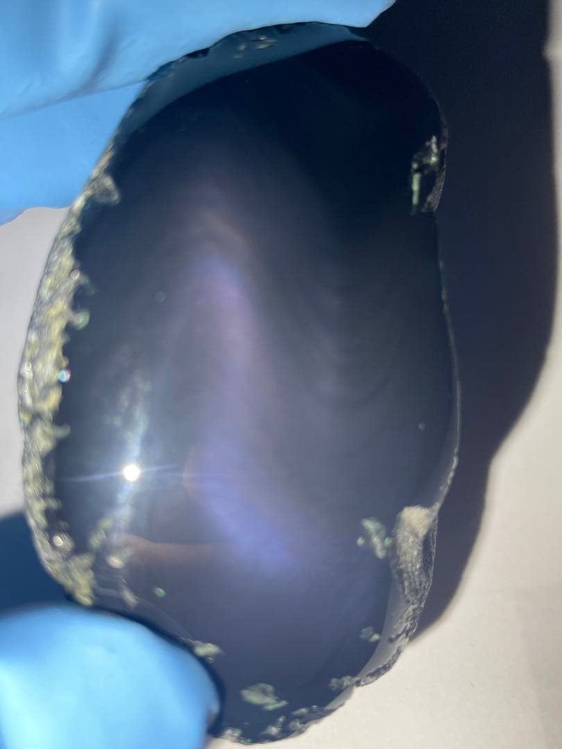 研磨品　十勝石玲瓏　パープルシラーオーロラ　レインボーオブシディアン