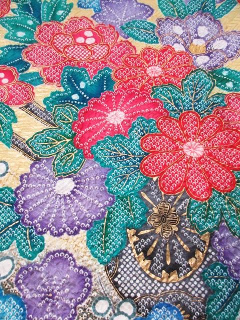 美品！絞り＊花車＊金彩＊ラグジュアリー＊振袖＊トールサイズ＊１６８ｃｍ＊裄６８