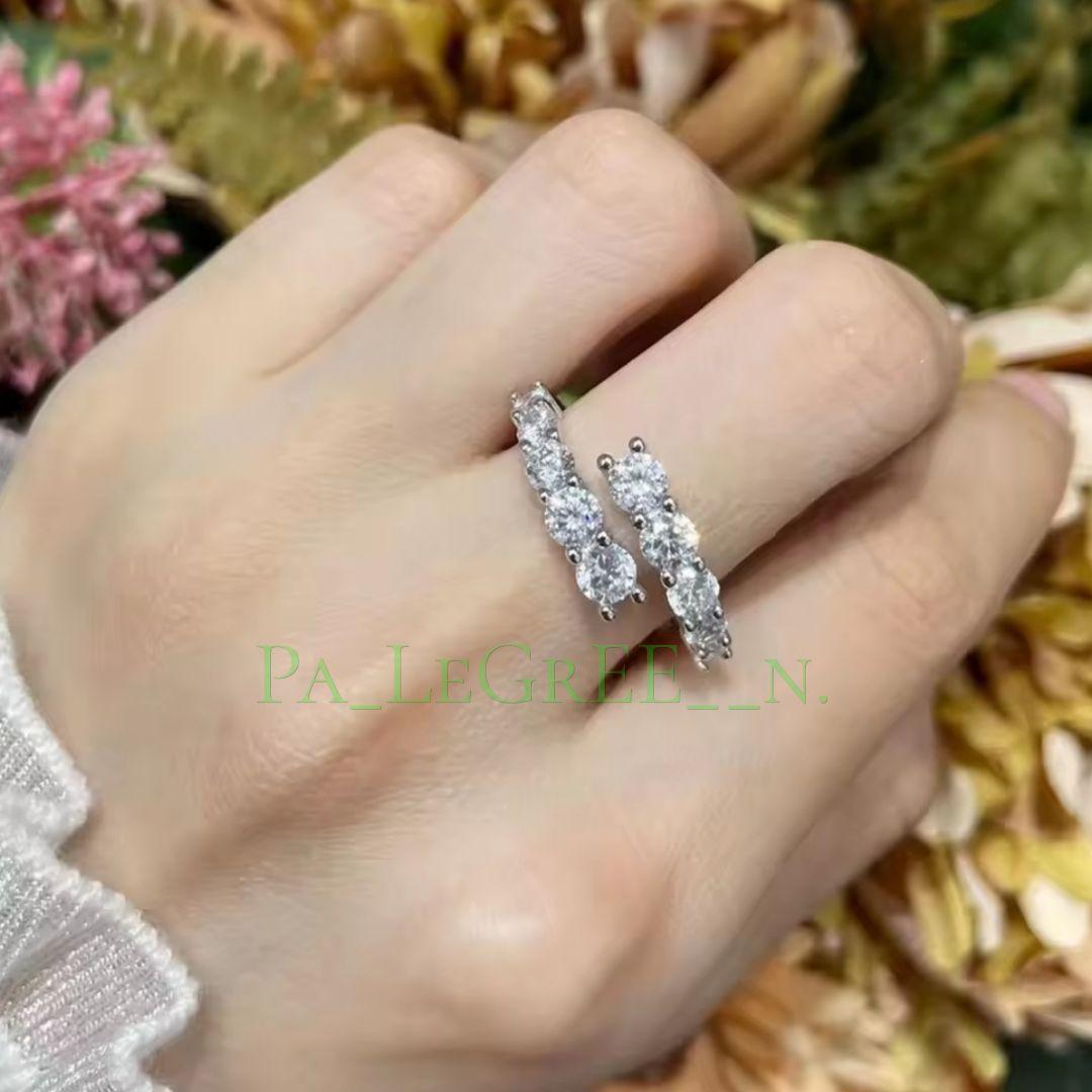 aa1a指輪レディース結婚指輪　婚約指輪　モアサナイト 　18k　S925