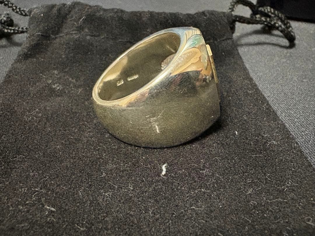 仁尾彫金『楕円の印台ゴールドサンダーリング』 22号