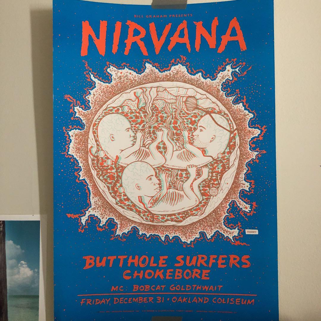 Nirvana butthole surfers ポスター ニルヴァーナ　レア