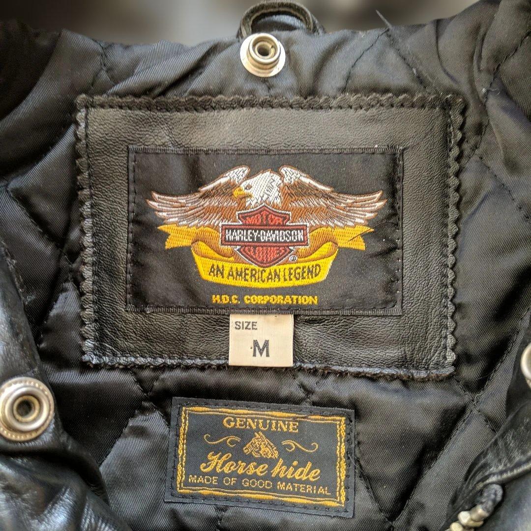 【馬皮★ ホースハイド】 本革 ポリスマンジャケット ハーレーダビッドソン M