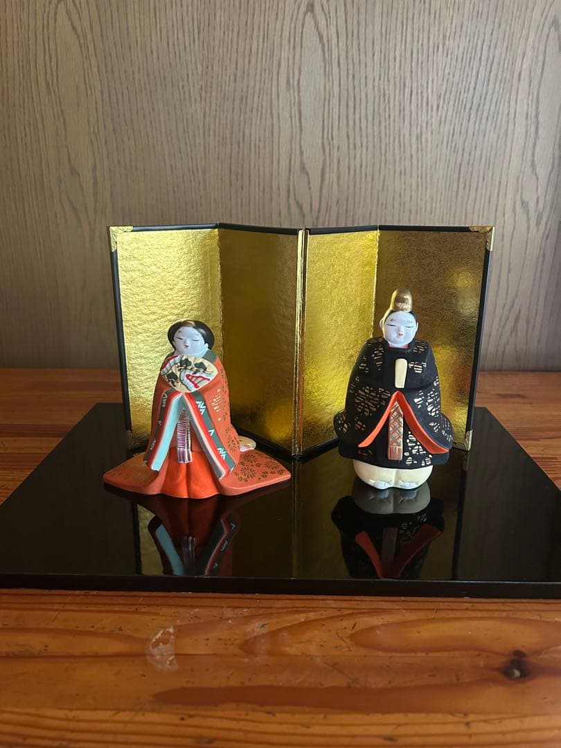お雛様　京陶人形 小田益三作　雛人形台付